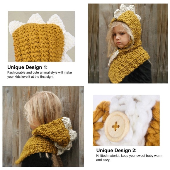 Other - Kids Winter Hat Scarf Dinosaur